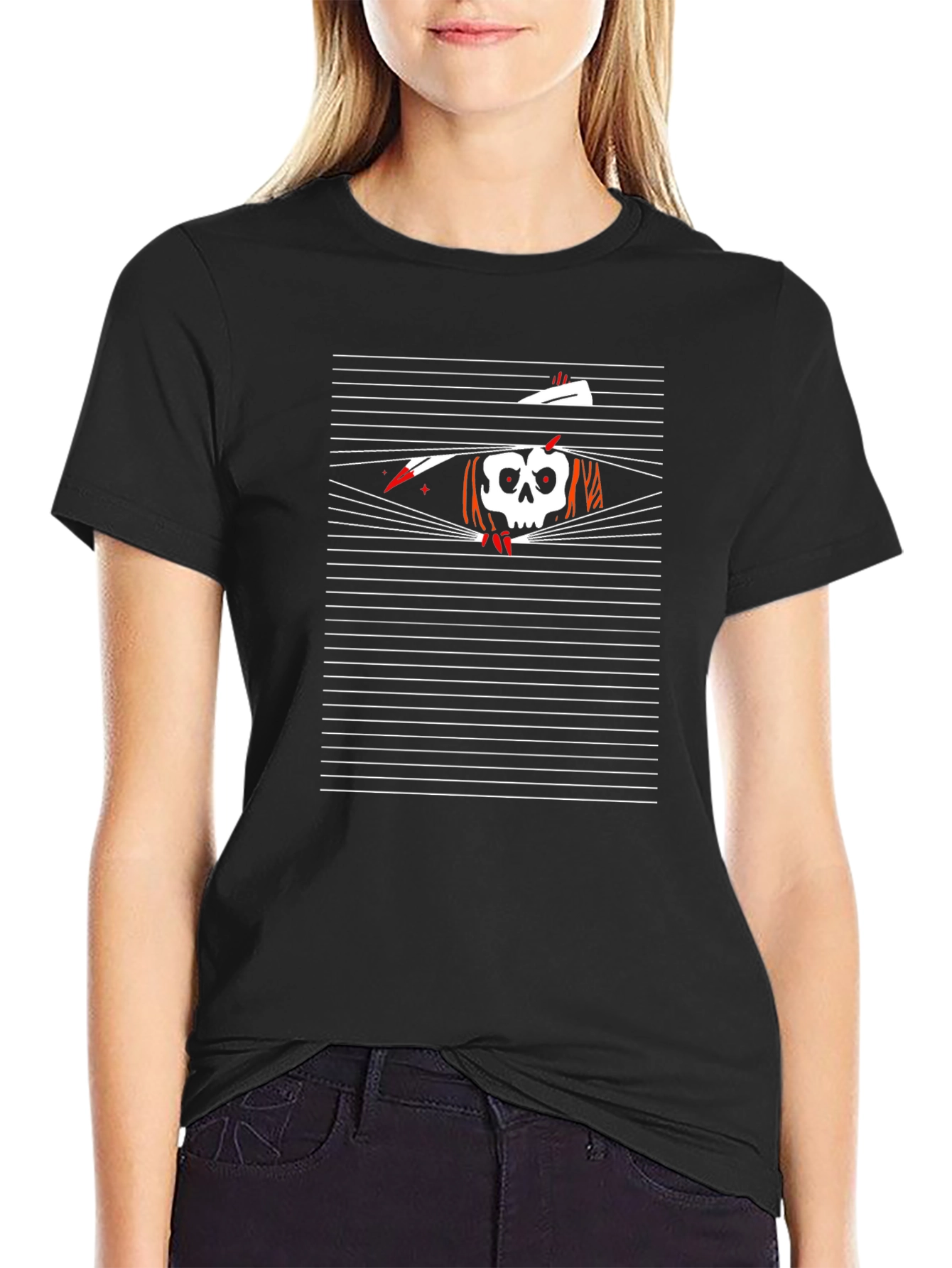 Skull in Blinds Graphic T-Shirt - Mens Black Tee