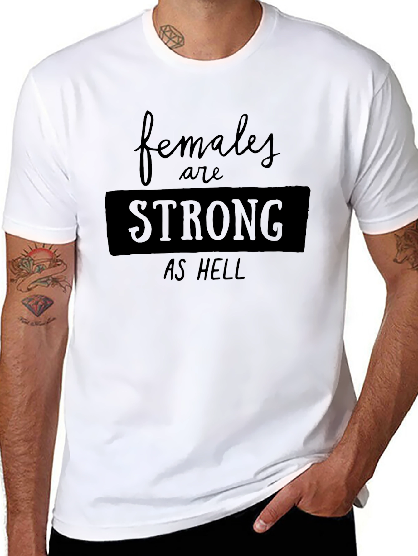Females are Strong as Hell Black Tee