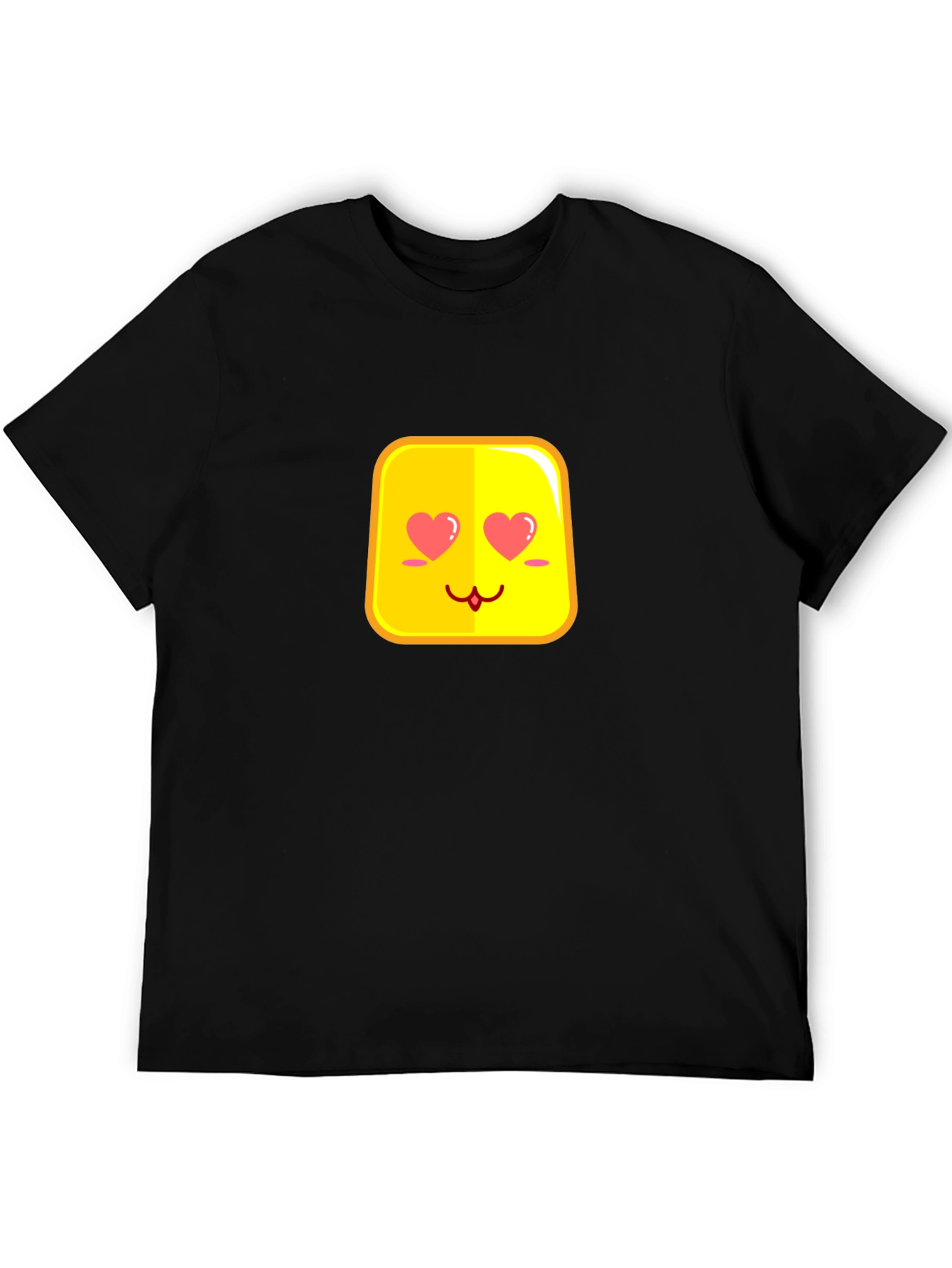 Cute Emoji Love Eyes Black T-Shirt