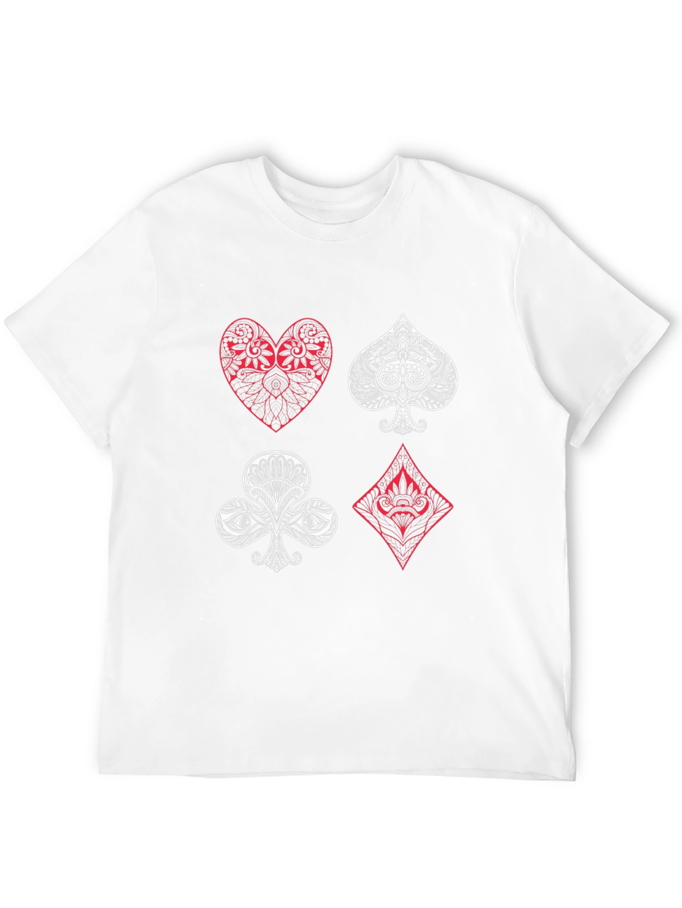 Playing Card Suits Graphic Tee - Unique Design