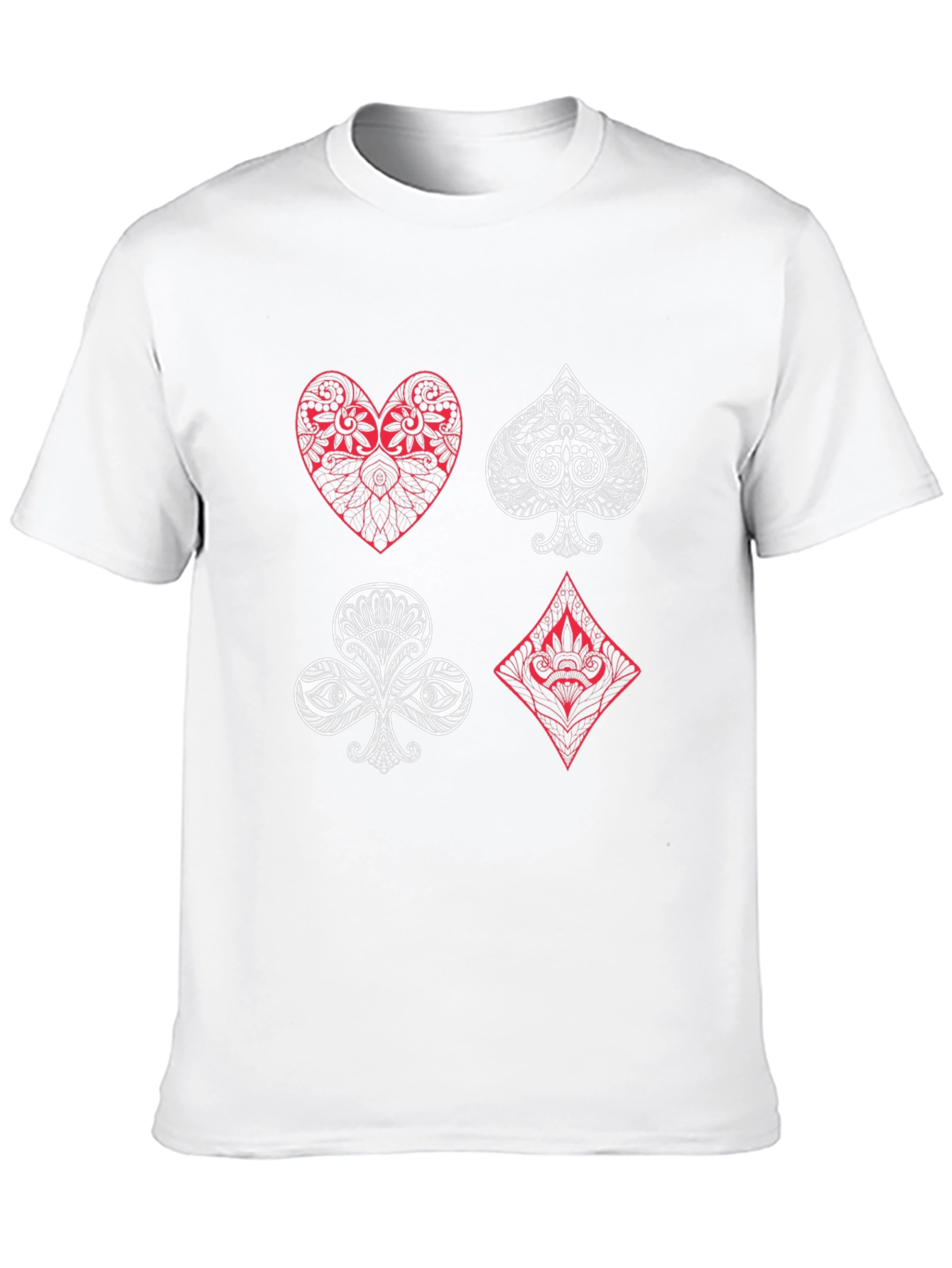 Playing Card Suits Graphic Tee - Unique Design