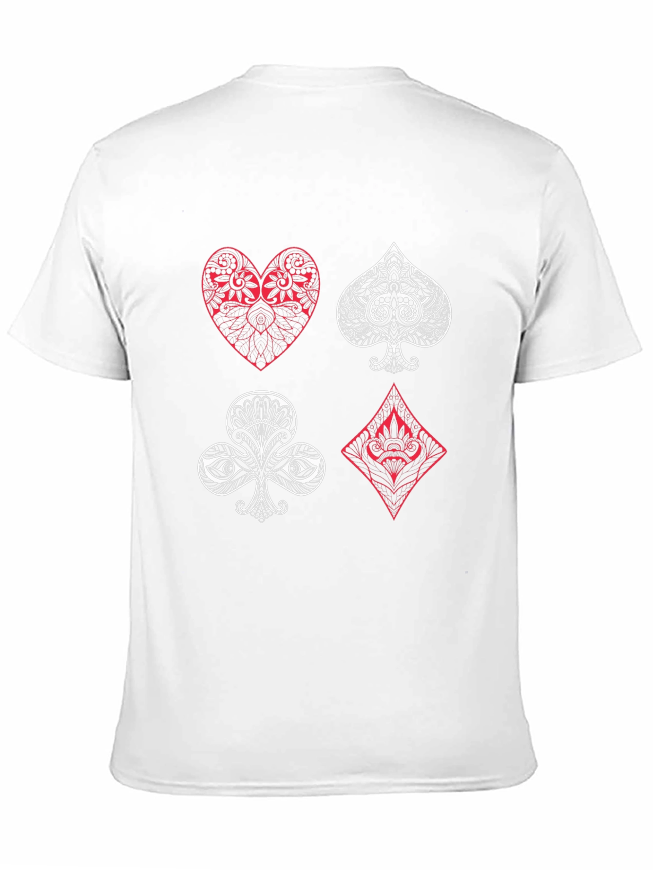 Playing Card Suits Graphic Tee - Unique Design