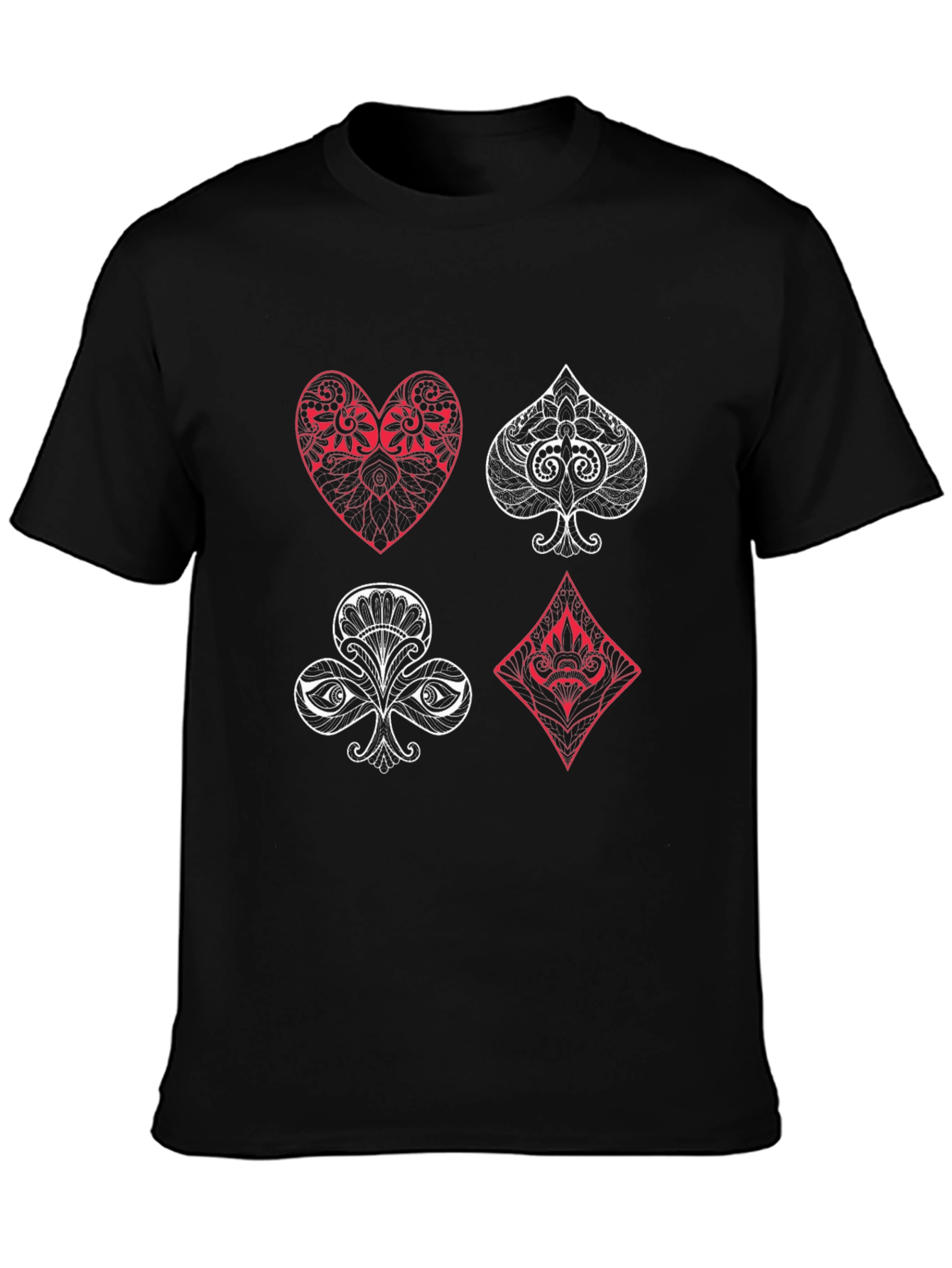 Playing Card Suits Graphic Tee - Unique Design