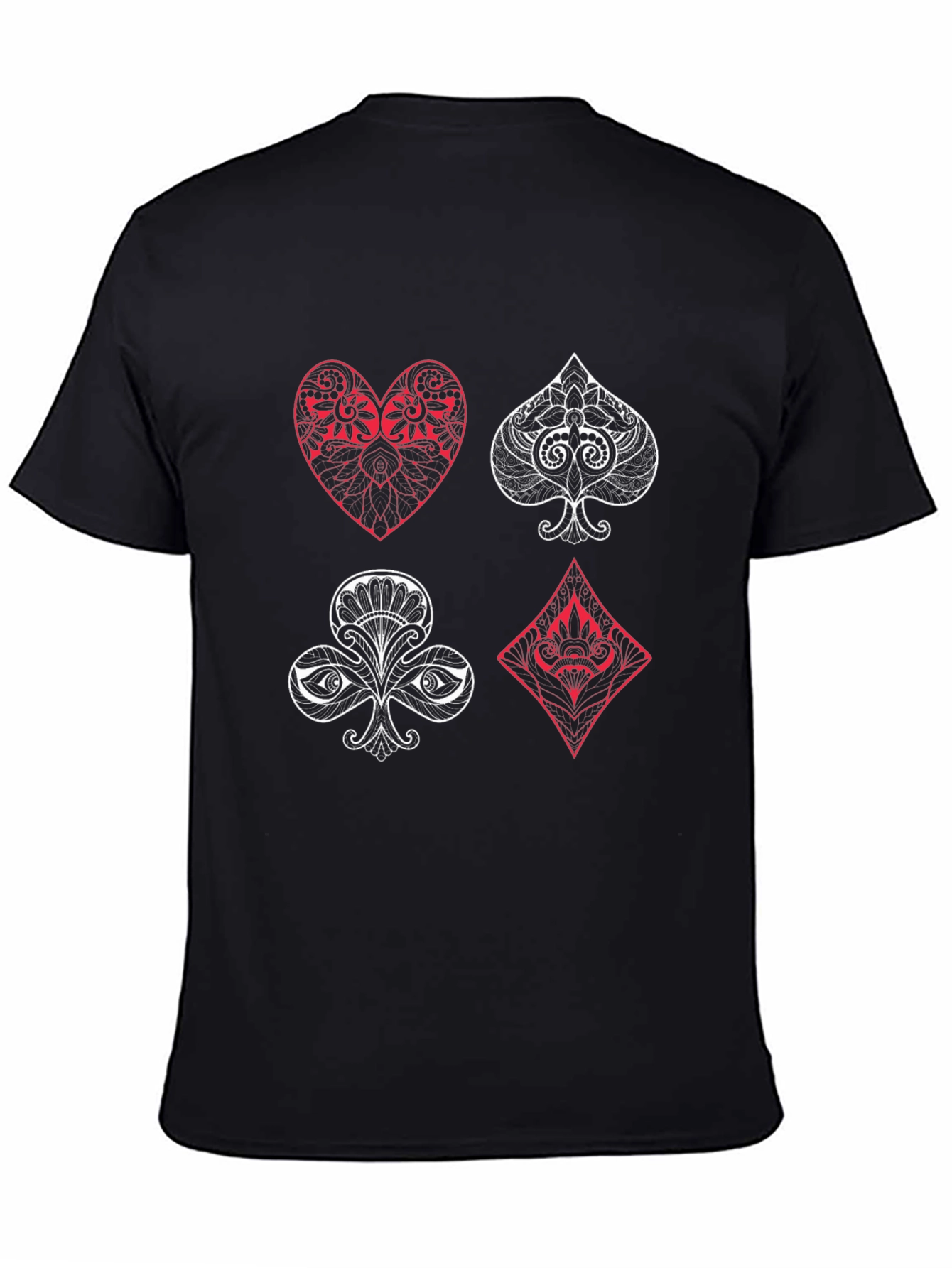Playing Card Suits Graphic Tee - Unique Design