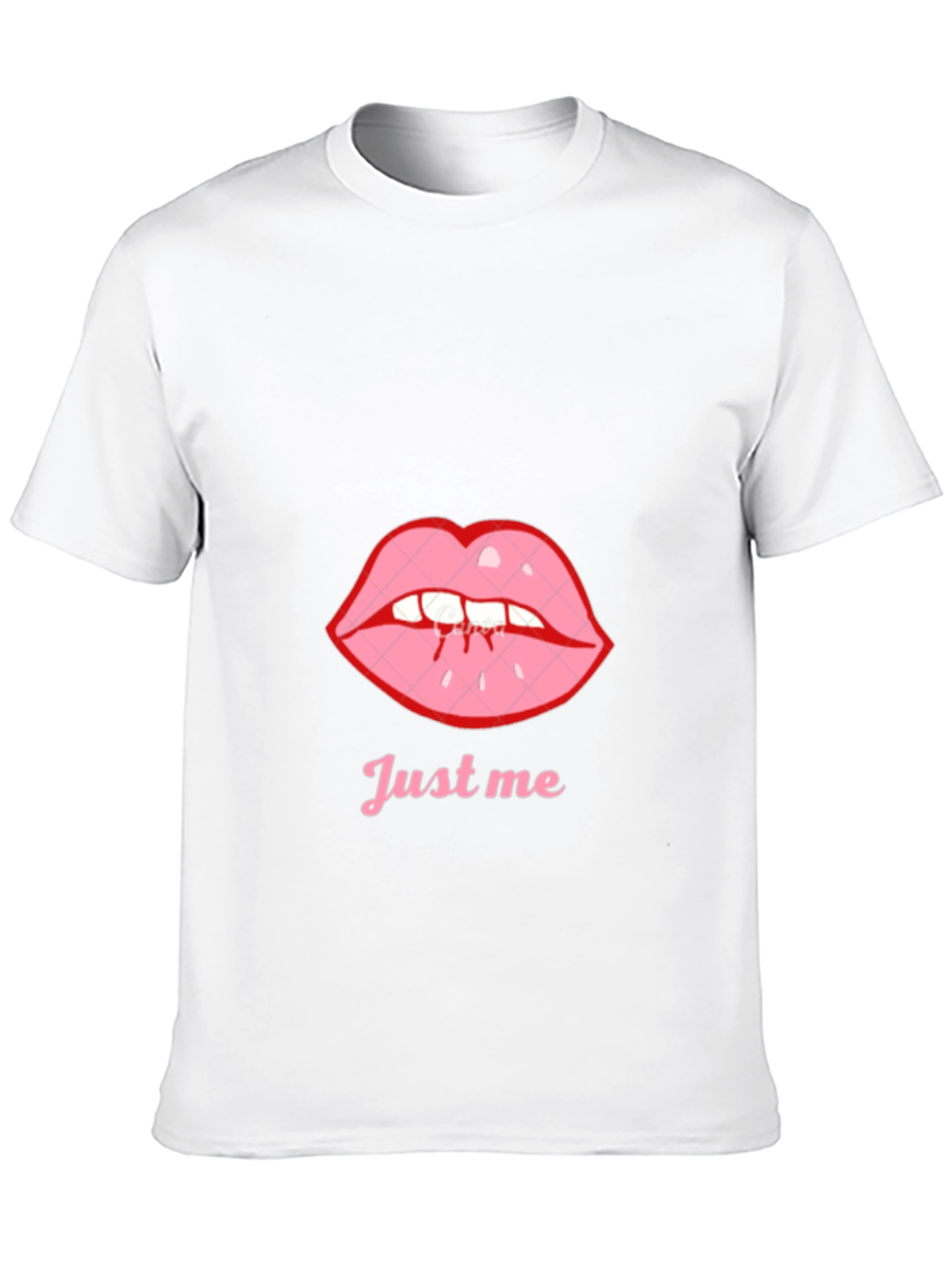 Black Tee with Just Me Lips Graphic