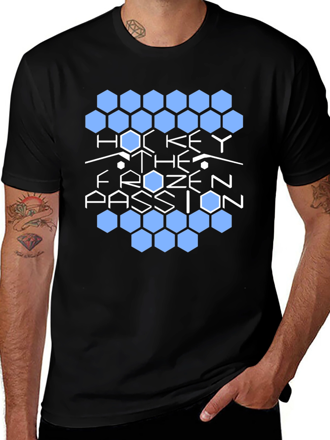 Hockey Passion Graphic Tee - Black Cotton T-Shirt
