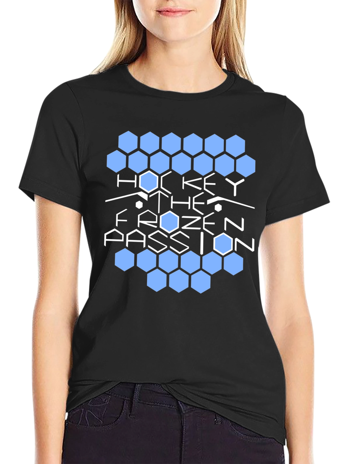 Hockey Passion Graphic Tee - Black Cotton T-Shirt