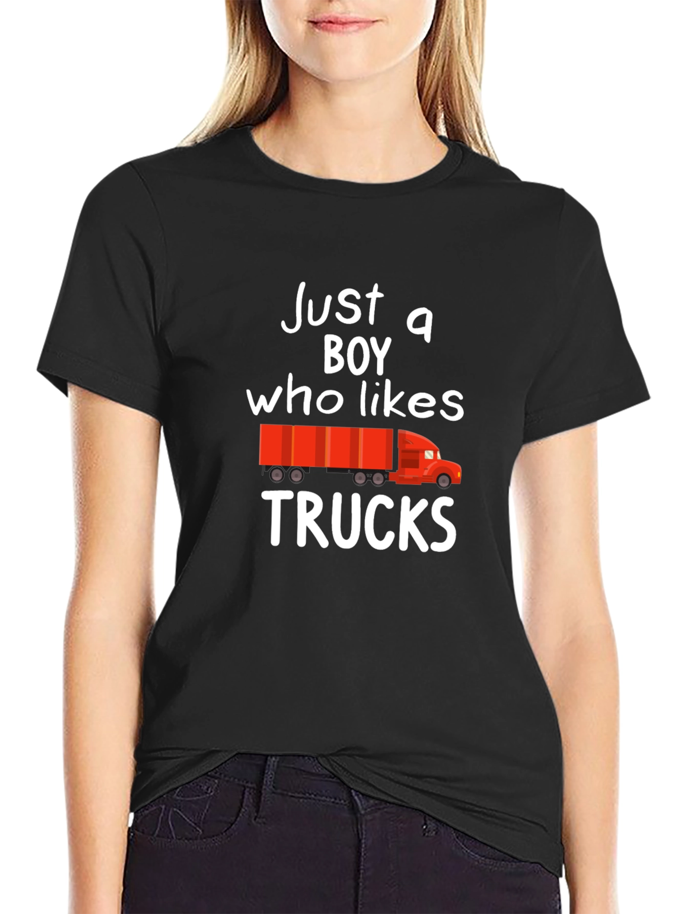 Just a Boy Who Likes Trucks Graphic Tee