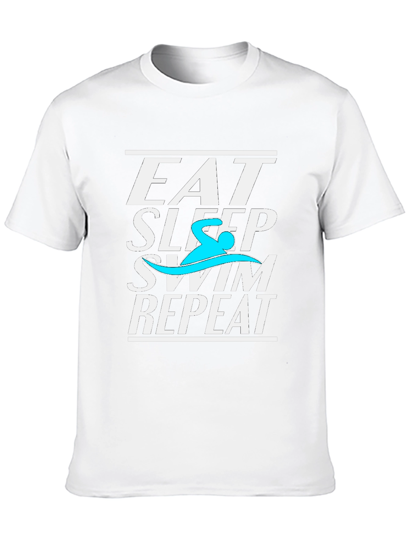 Eat Sleep Swim Repeat Black Graphic T-Shirt