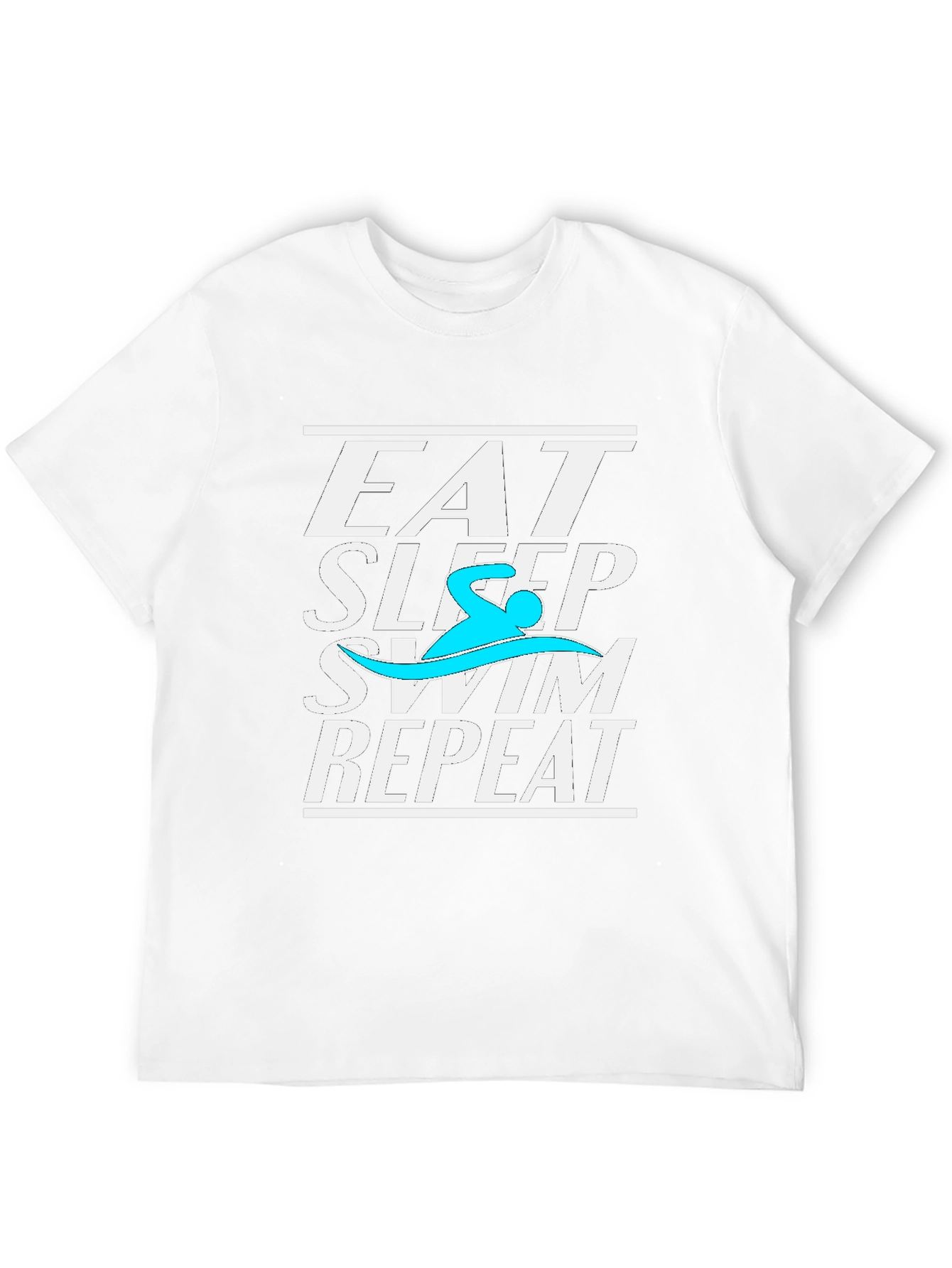 Eat Sleep Swim Repeat Black Graphic T-Shirt