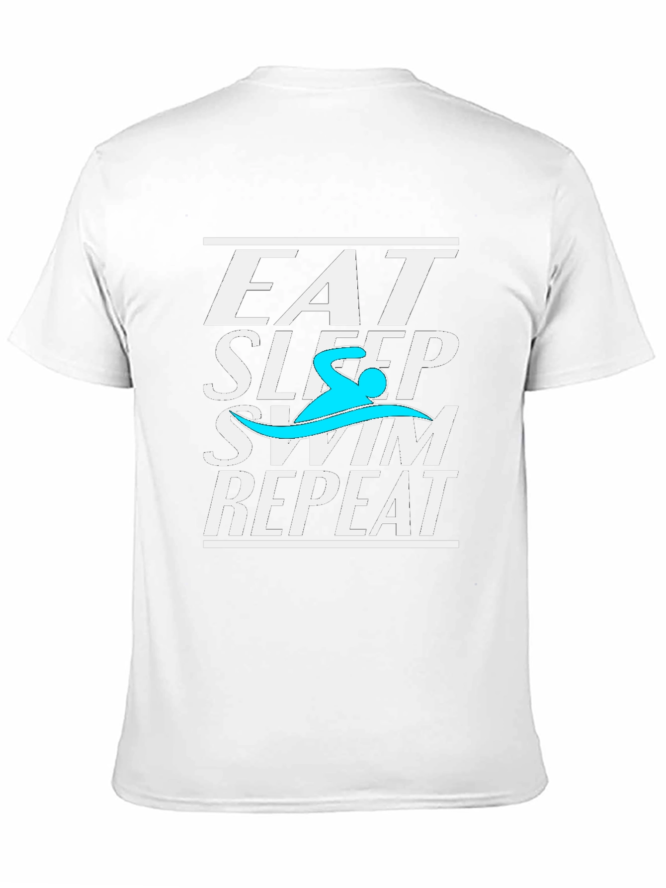 Eat Sleep Swim Repeat Black Graphic T-Shirt