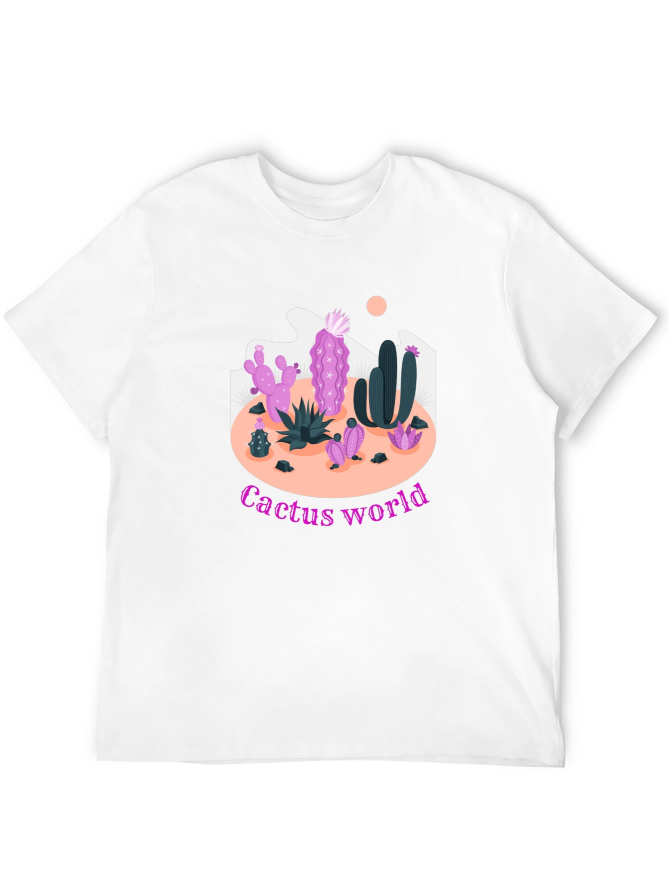 Cactus World Graphic Tee - Unique Desert Design