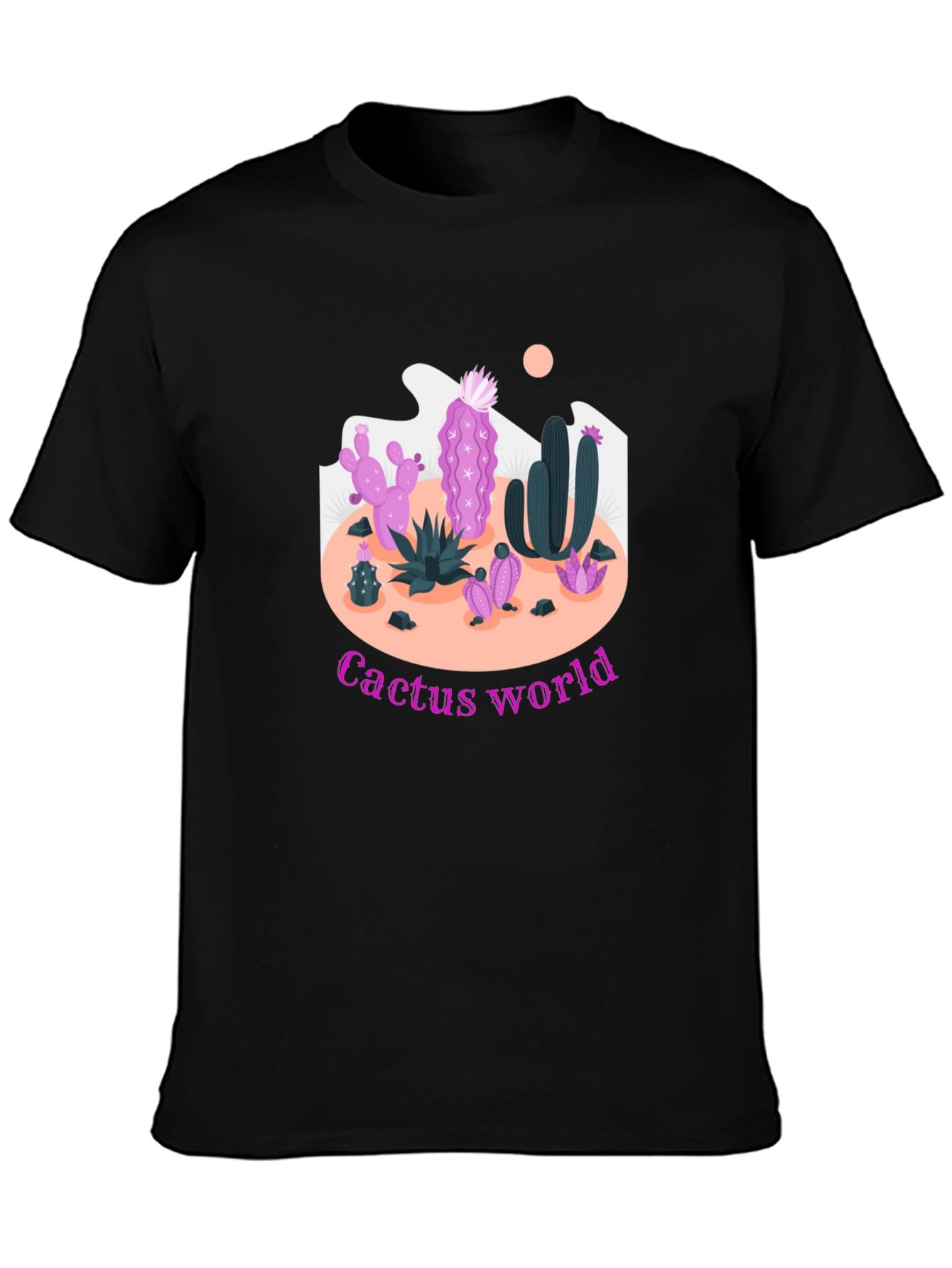 Cactus World Graphic Tee - Unique Desert Design