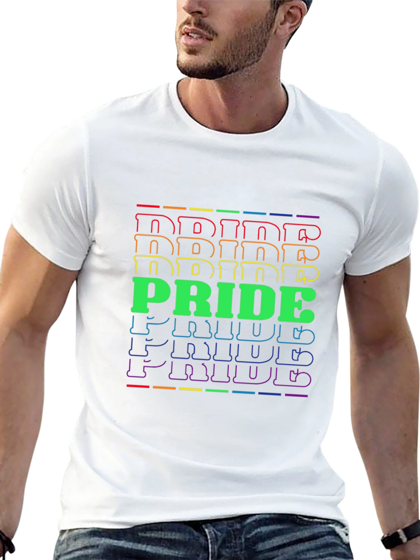 Pride Rainbow Graphic T-Shirt Black