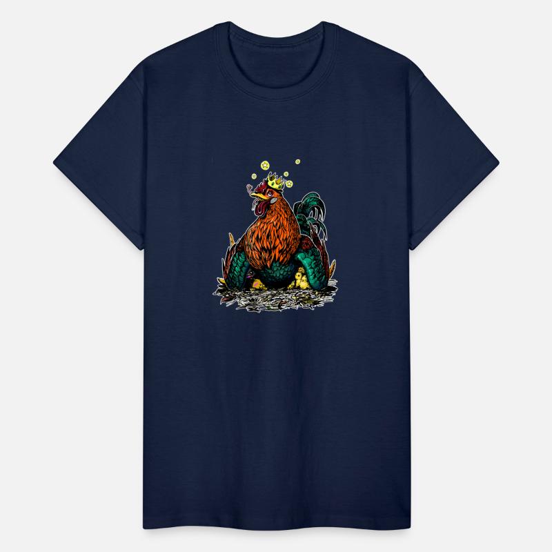 Careful father rooster