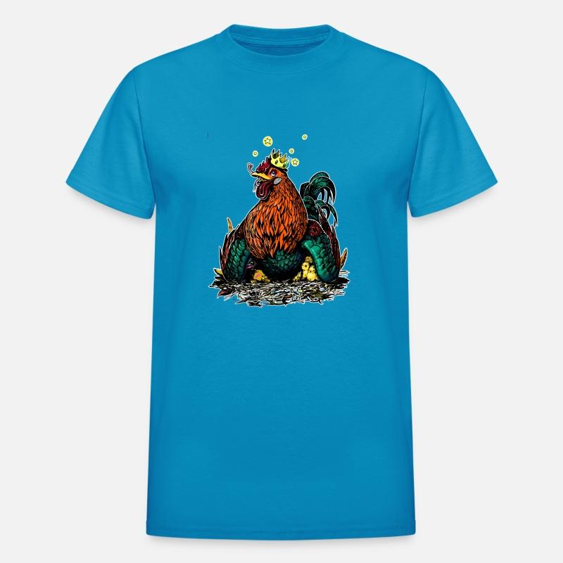 Careful father rooster