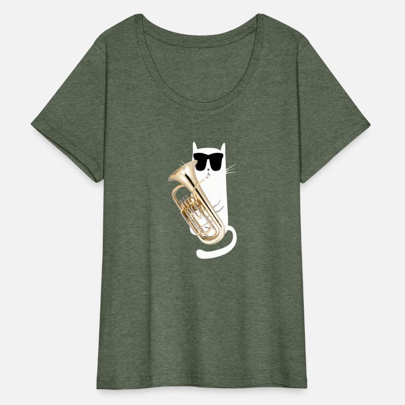 Cat Wearing Sunglasses Playing Euphonium