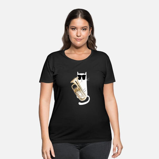 Cat Wearing Sunglasses Playing Euphonium