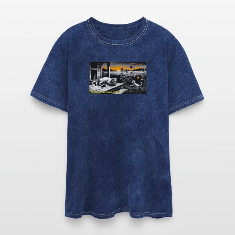 Cats at Dusk Sunset Scene