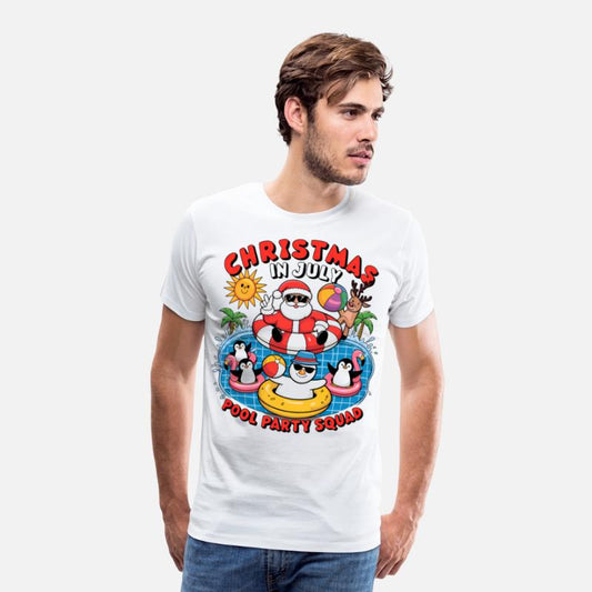 Christmas in July Pool Party Squad Funny