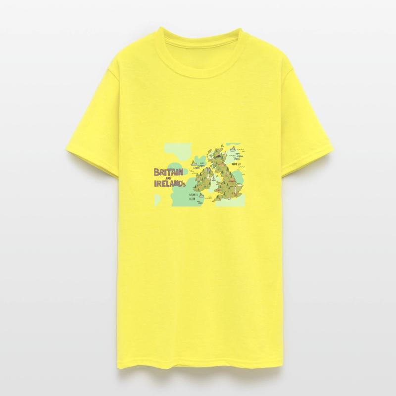 City Illustrations Britain and Ireland World Map