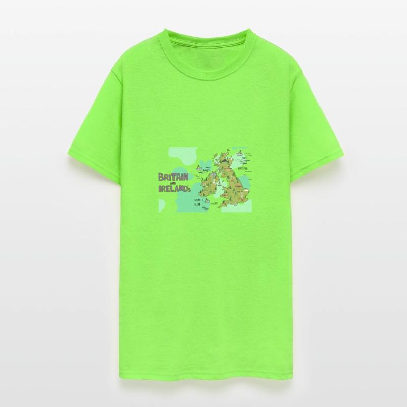 City Illustrations Britain and Ireland World Map