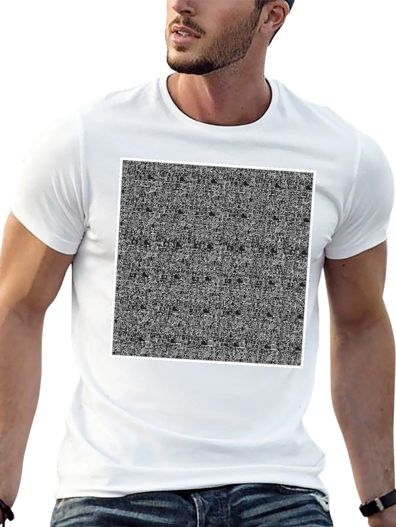 Magic Eye Illusion Graphic Tee - Mind-Bending Design