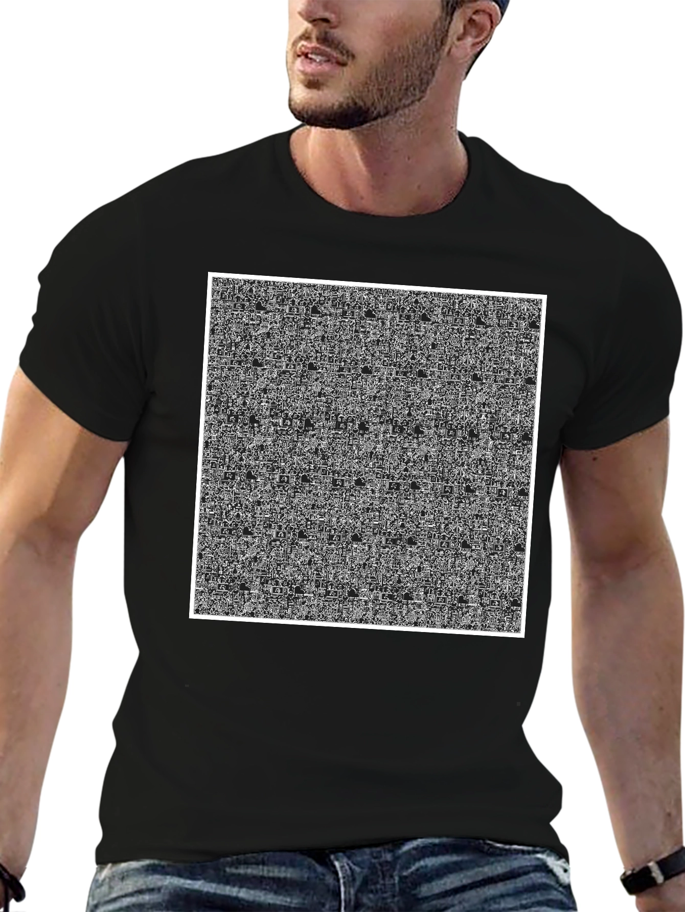 Magic Eye Illusion Graphic Tee - Mind-Bending Design