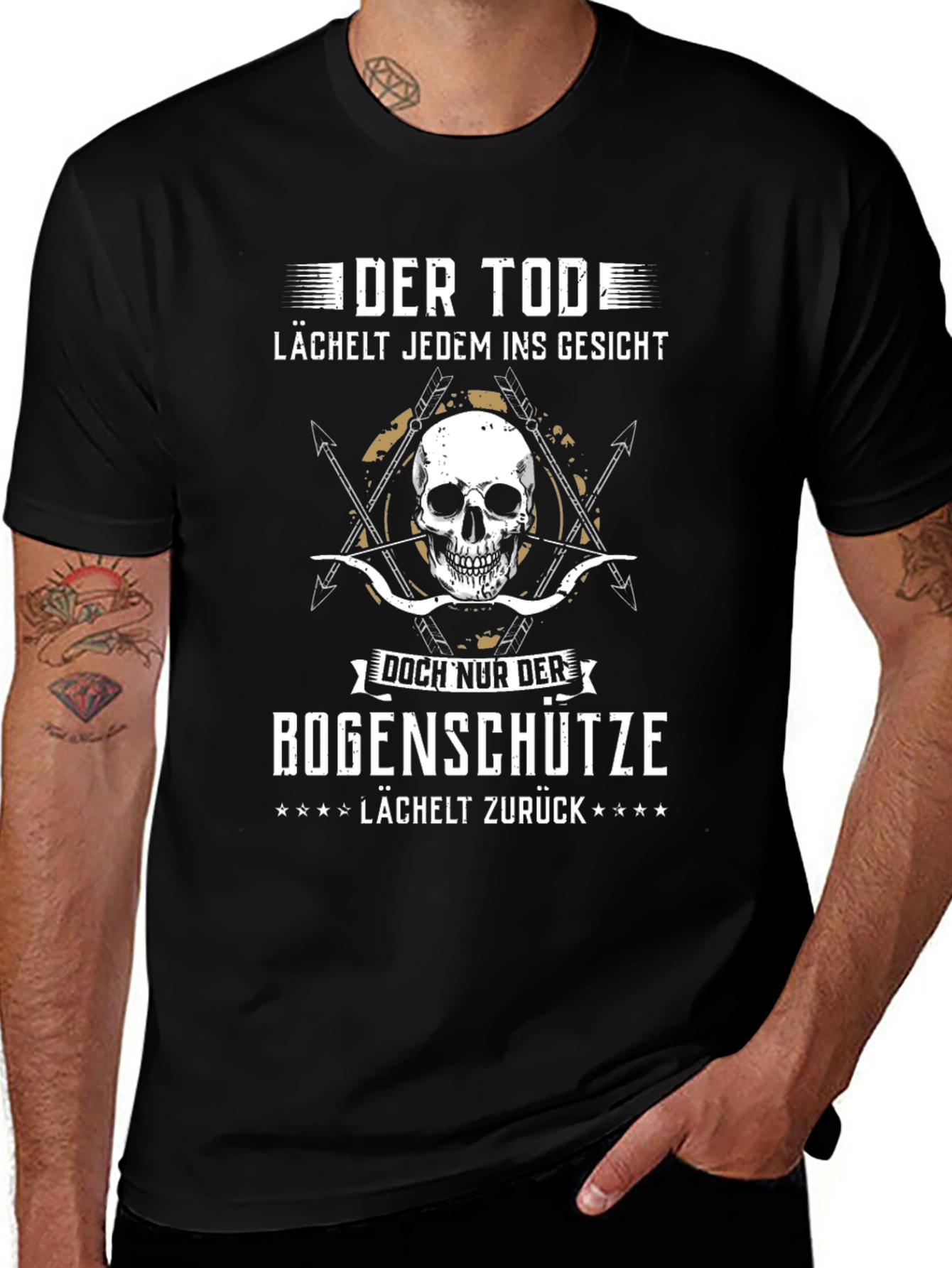 Der Tod Bogenschütze T-Shirt: Death Smiles Back