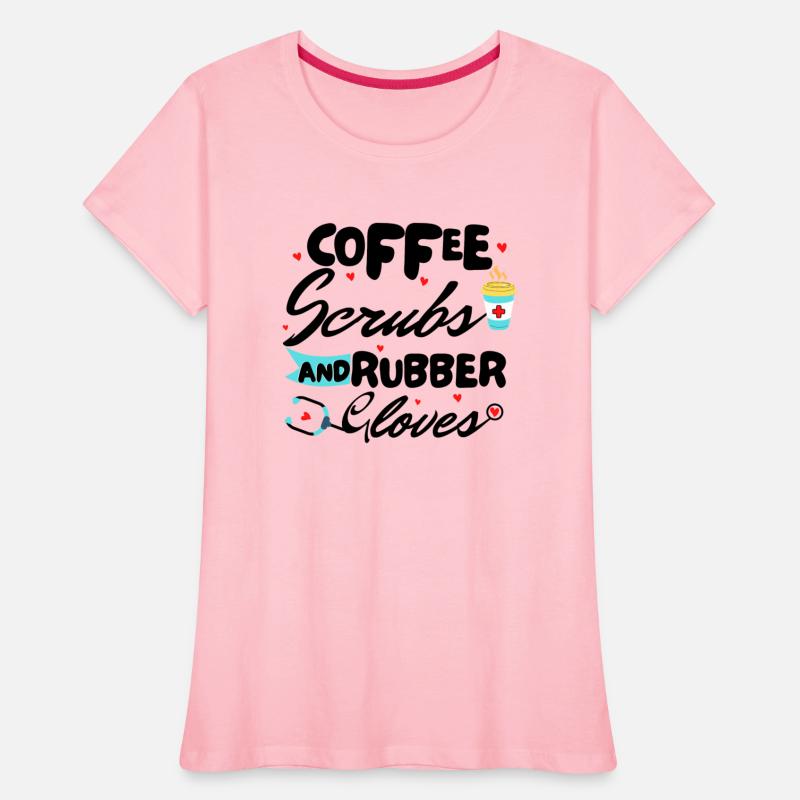 Coffee Scrubs And Rubber Gloves Nurse