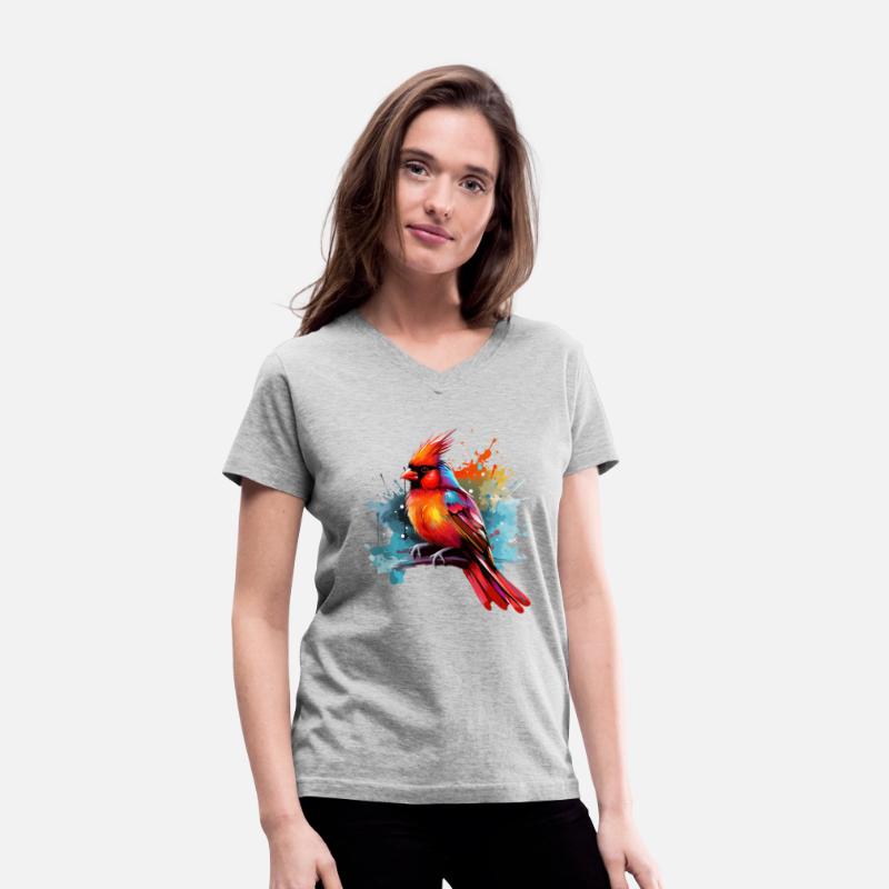 Colorful cardinal bird color splash