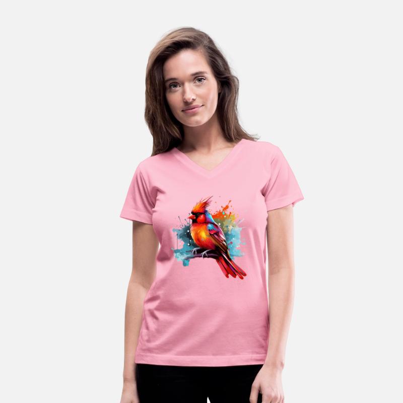 Colorful cardinal bird color splash