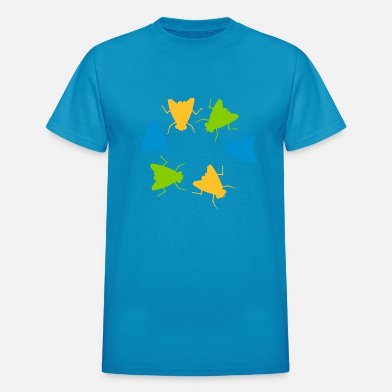 Colorful House Flies Group