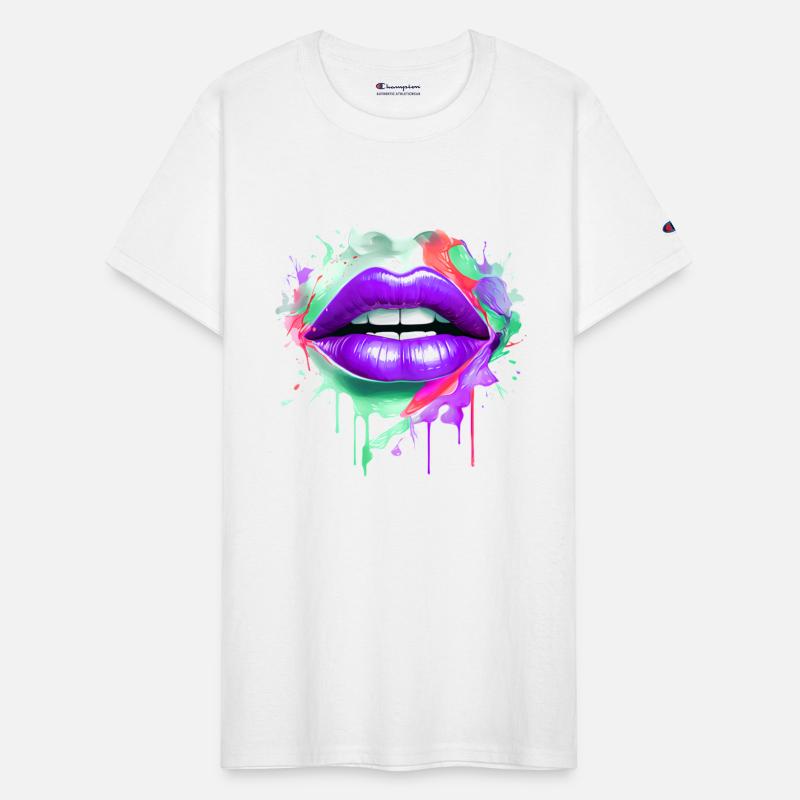 Colorful Lips Kissing Mouth Woman Face