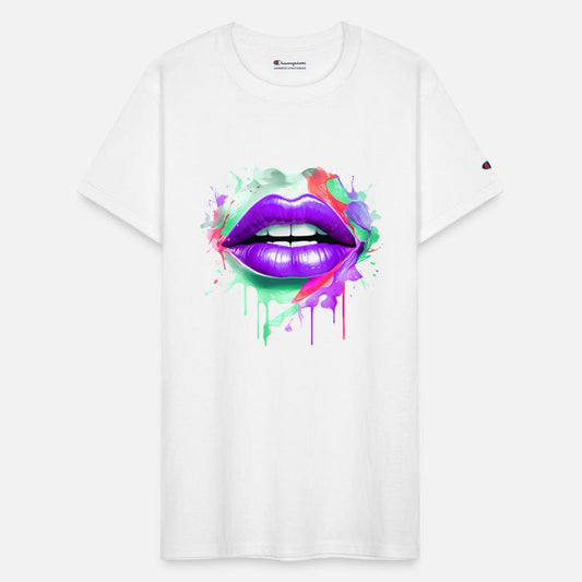 Colorful Lips Kissing Mouth Woman Face