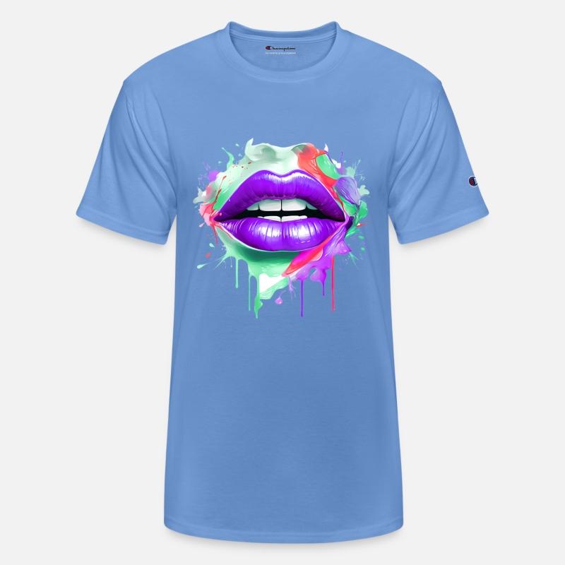 Colorful Lips Kissing Mouth Woman Face