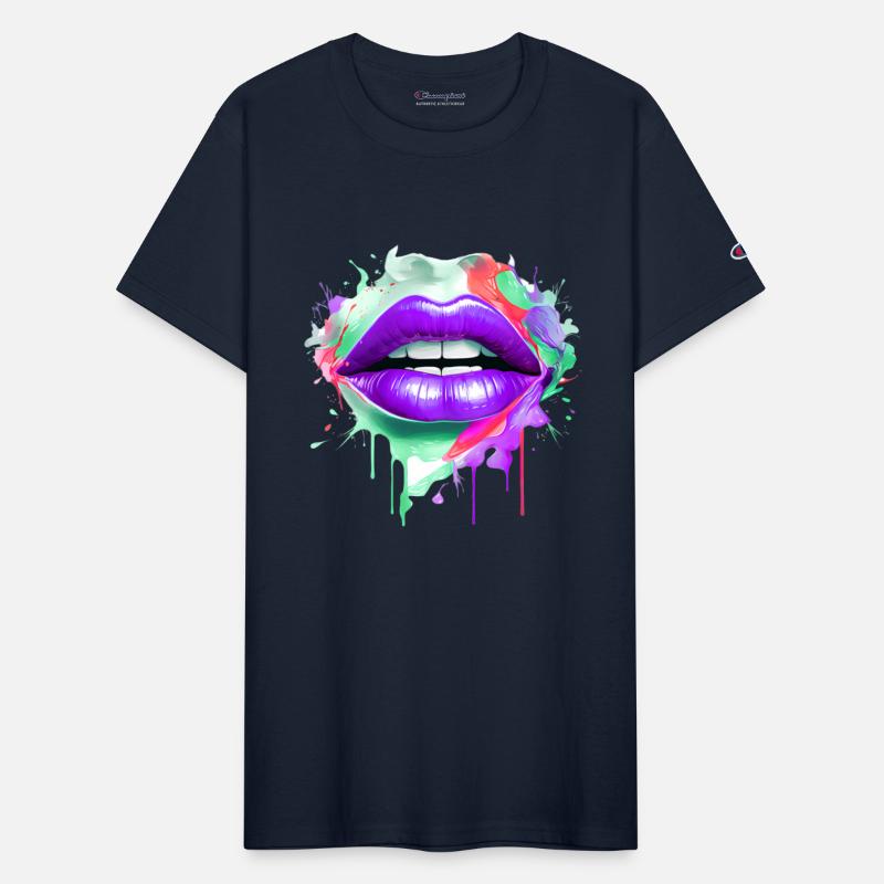 Colorful Lips Kissing Mouth Woman Face