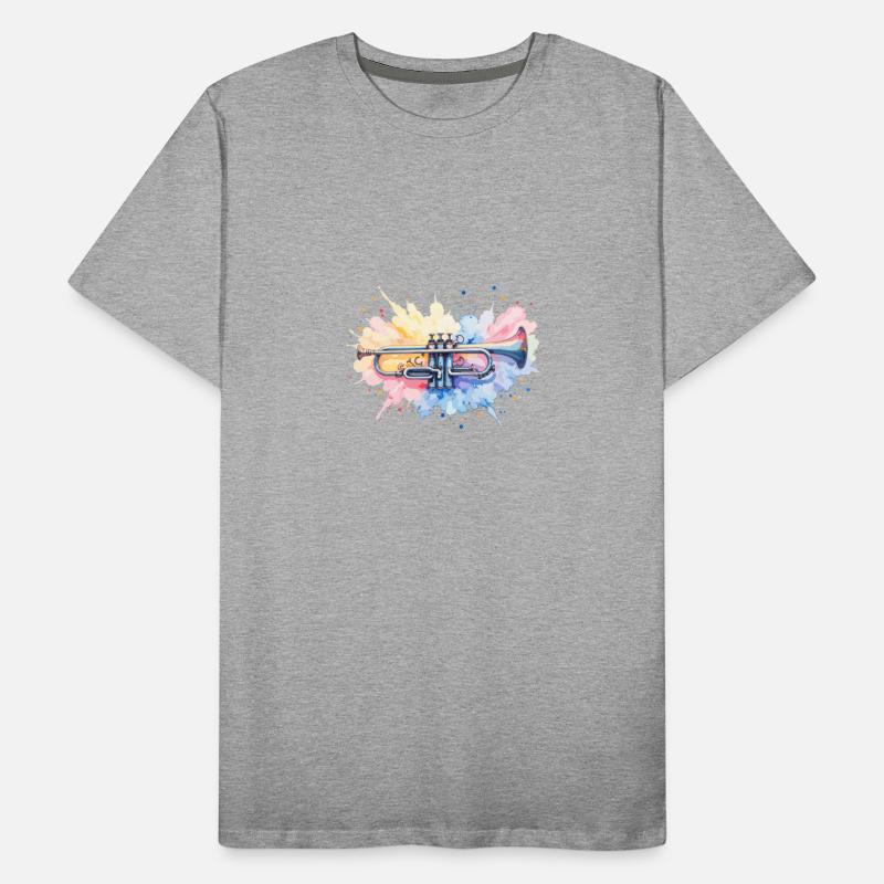 Colorful Trumpet Watercolor Paint