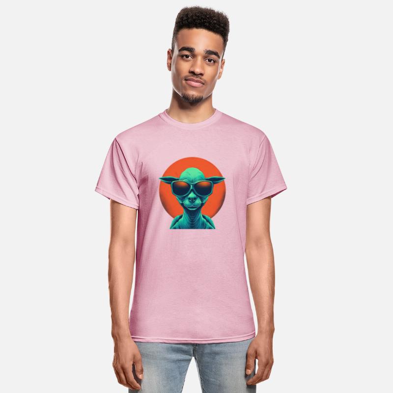 Cool Alien and Lama in Orange and Green