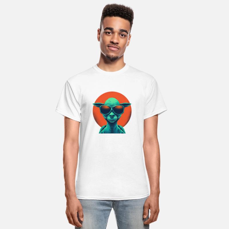 Cool Alien and Lama in Orange and Green