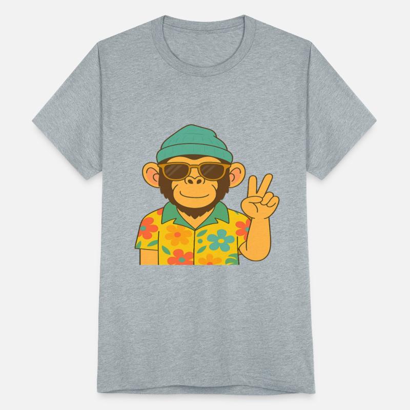 Cool Hipster Monkey in Tropical Fun Cartoon