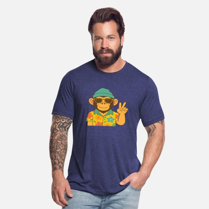 Cool Hipster Monkey in Tropical Fun Cartoon