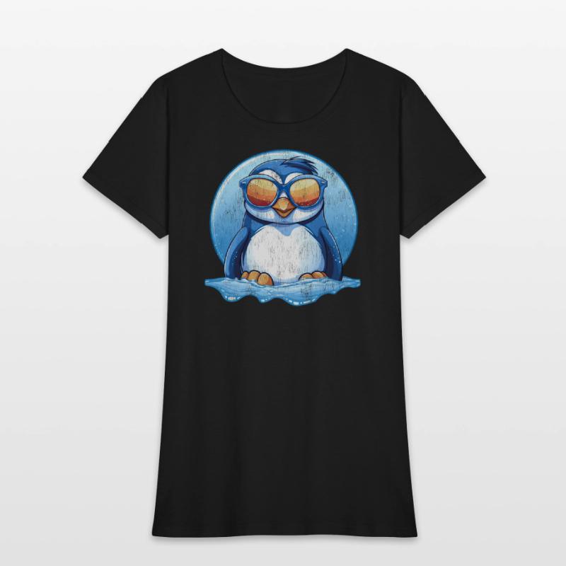 Cool Penguin With Shades Vintage Style