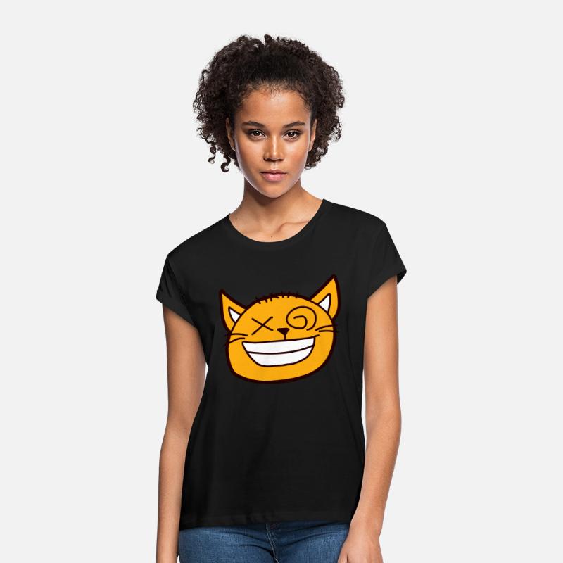 Crazy Cat Weird Funny Eyes Cool Grimace Cartoon