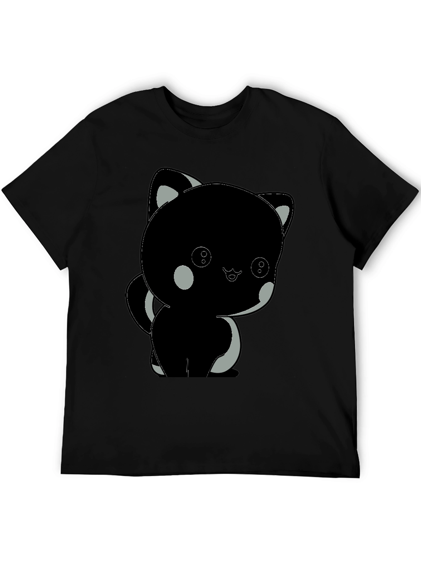 Cute Black Cat Graphic T-Shirt