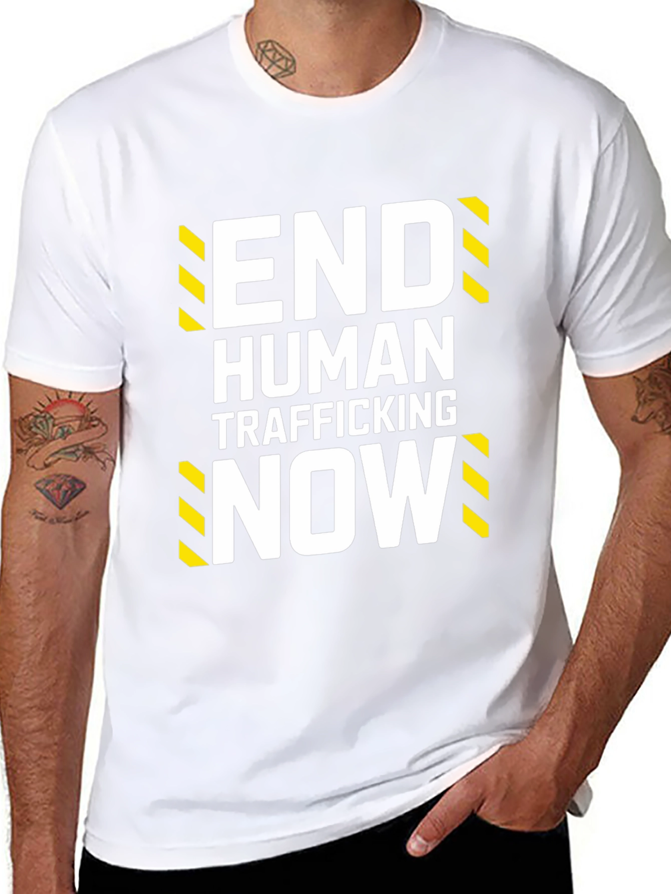 End Human Trafficking Now Black Graphic T-Shirt