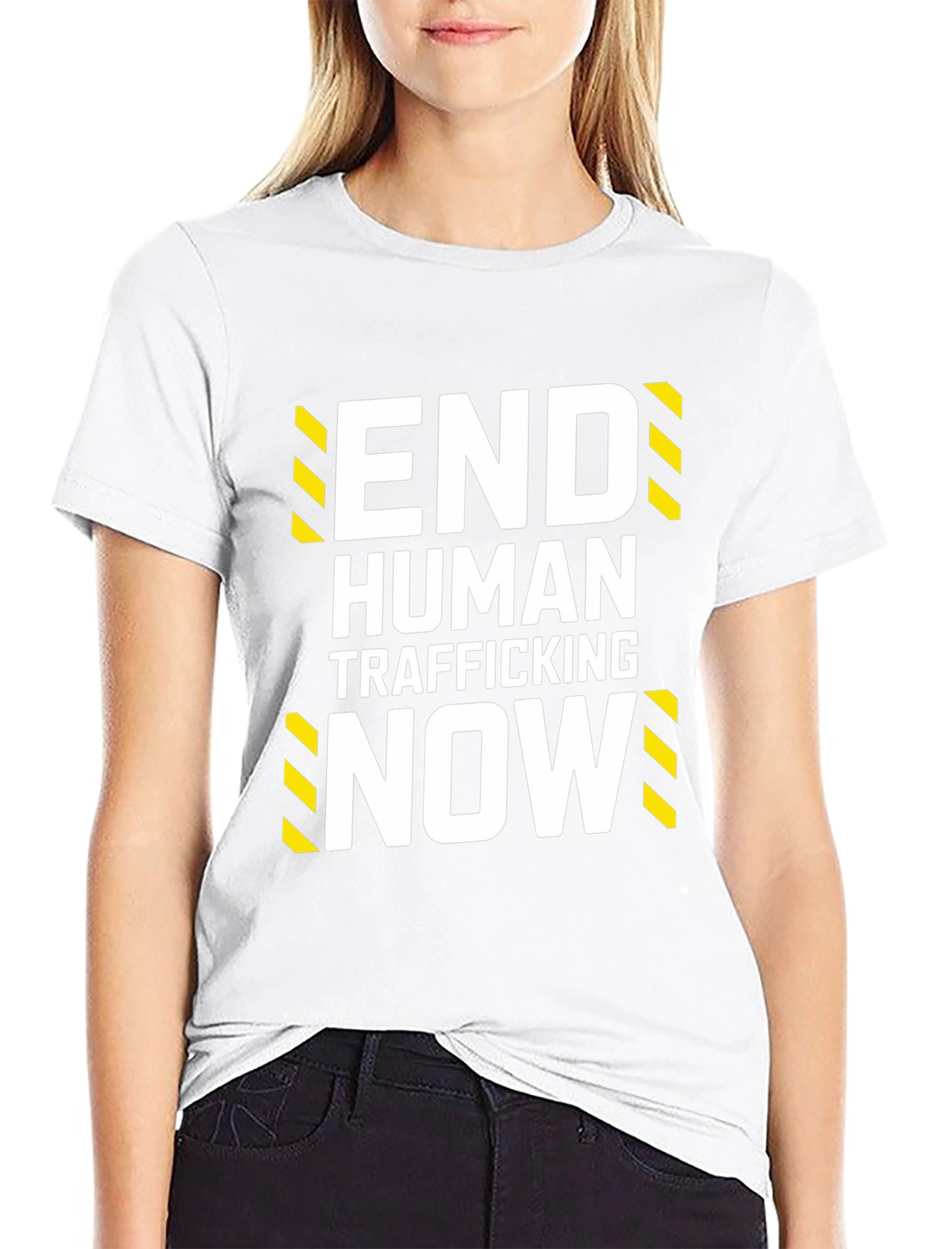 End Human Trafficking Now Black Graphic T-Shirt