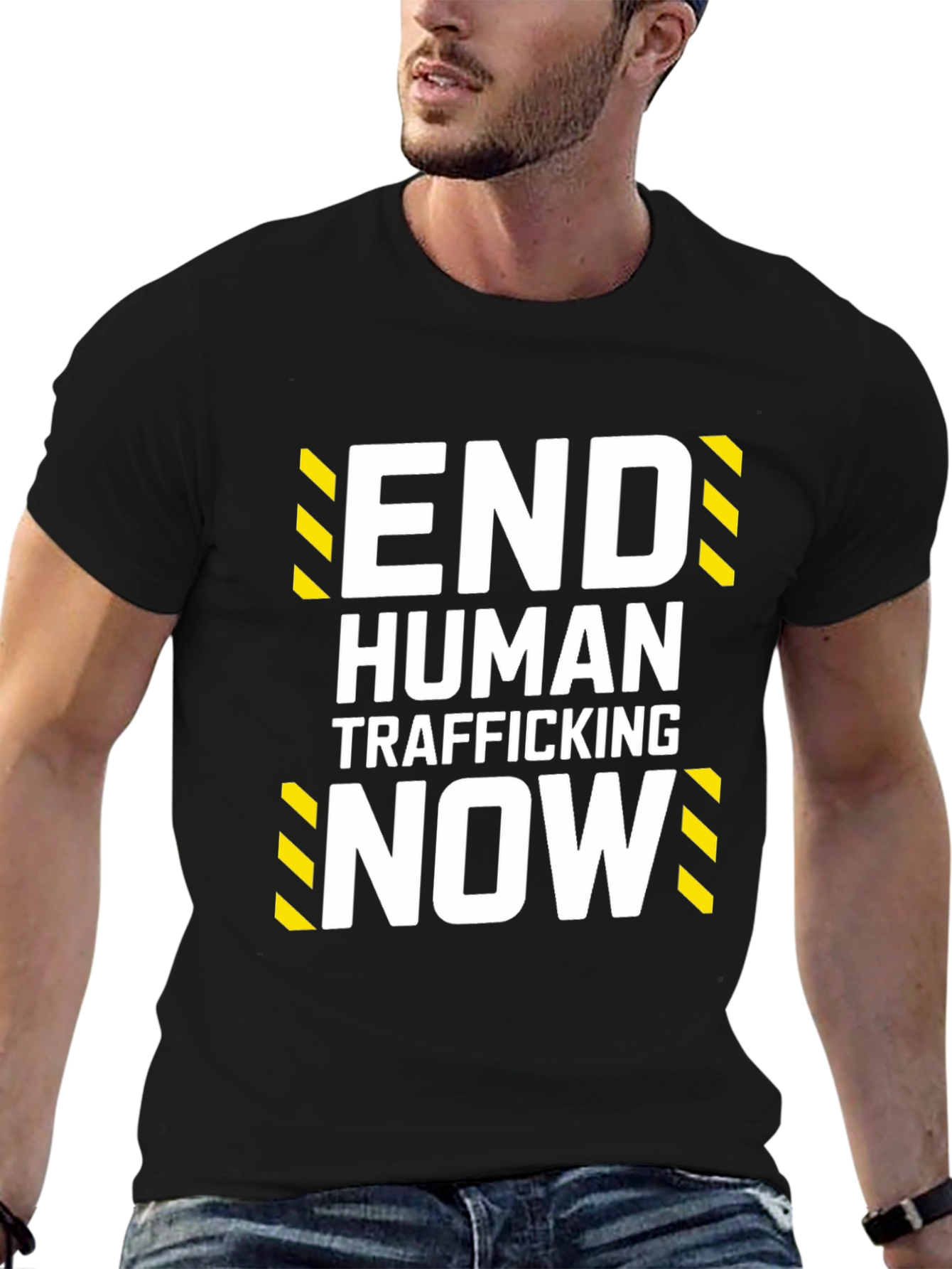 End Human Trafficking Now Black Graphic T-Shirt