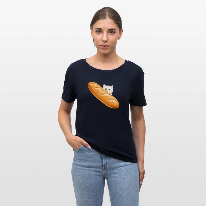 Cute Cat Peeking from Baguette Design