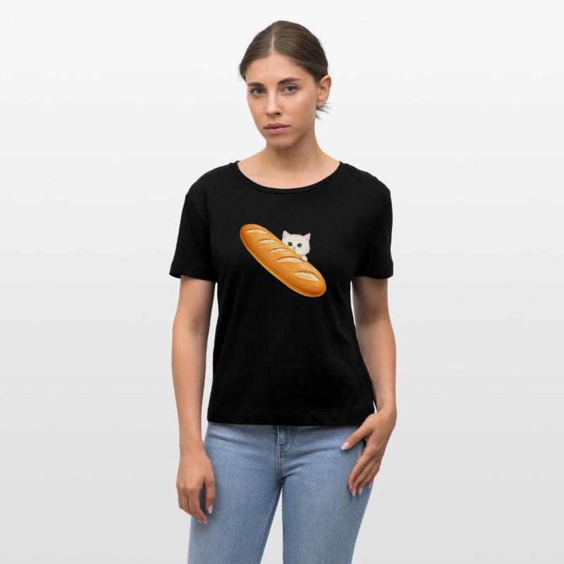 Cute Cat Peeking from Baguette Design